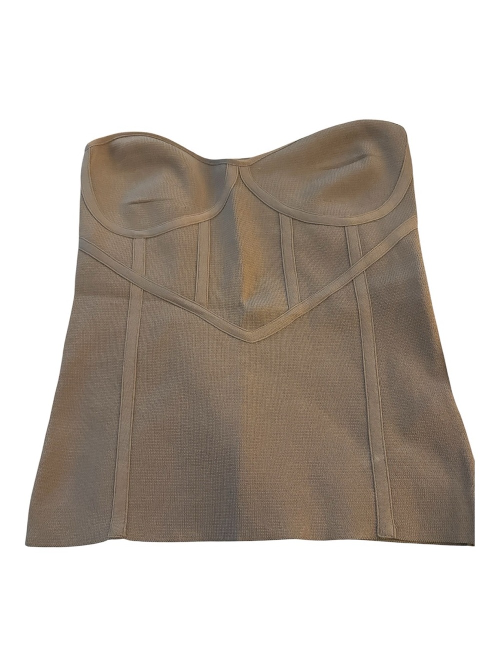 Zara Strapless Bustier Top in Taupe
